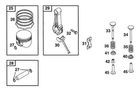Piston Grp Diagram and Parts List for 254422-0123-XX  Briggs and Stratton Engine